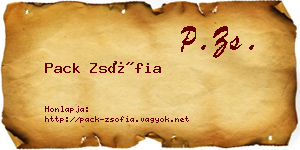 Pack Zsófia névjegykártya